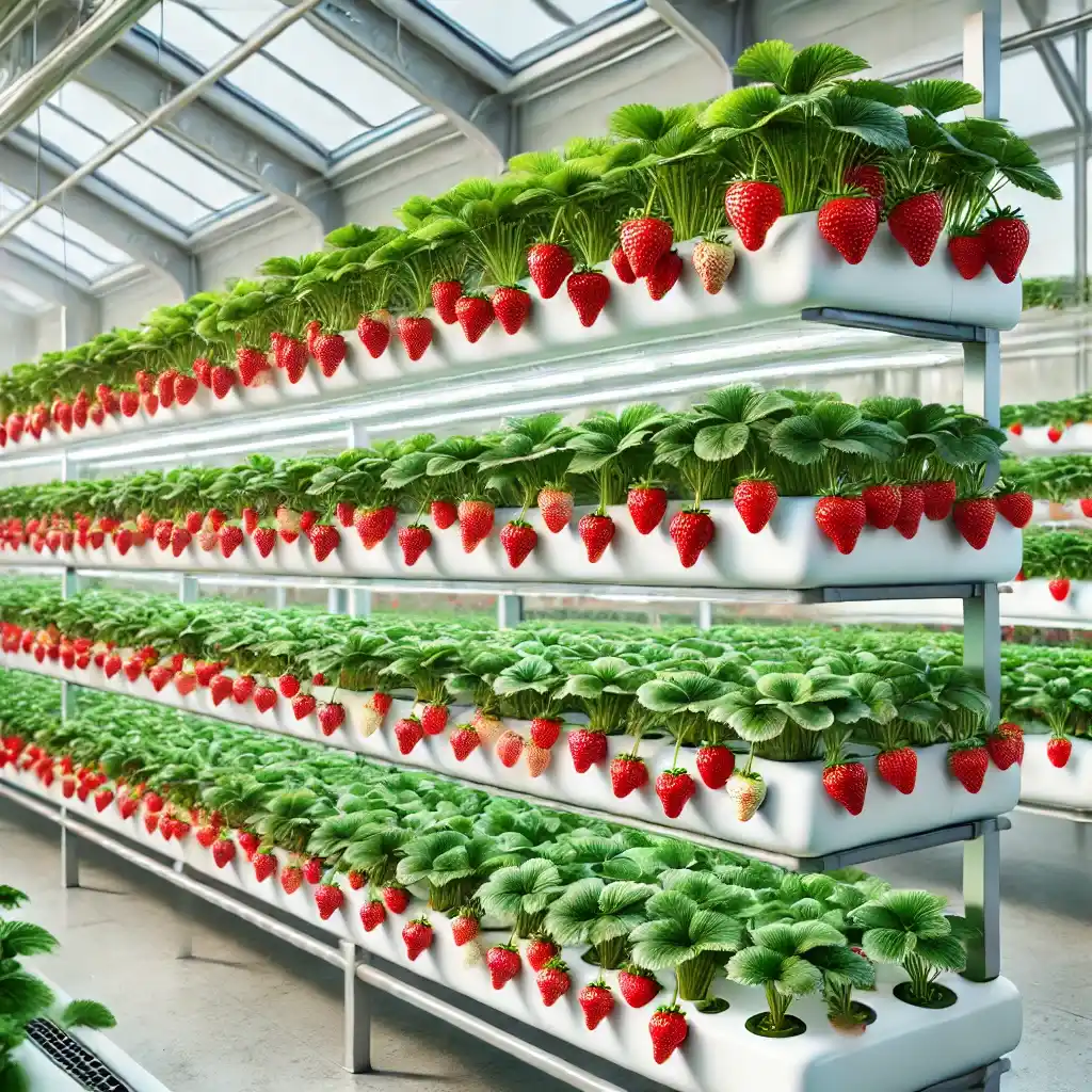 strawberry hydroponic farming using cocopeat