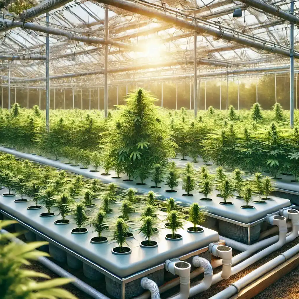 hydroponic farm growing cannabis 