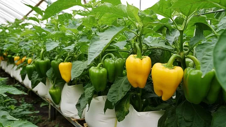 image showcasing hydroponic capsicum farming