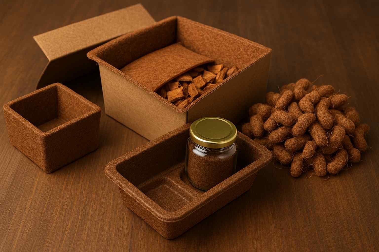 Cocopeat and coconut fiber eco-friendly packaging – molded trays, loose fill, and fiber-lined boxes as sustainable alternatives to plastic