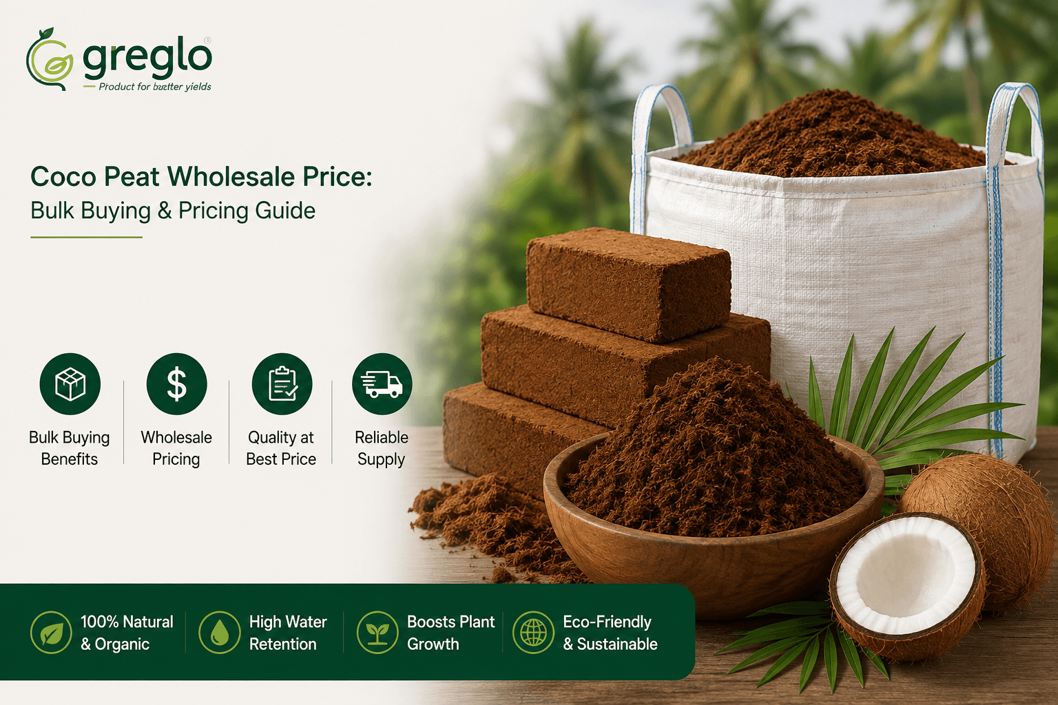 Coco peat wholesale price guide