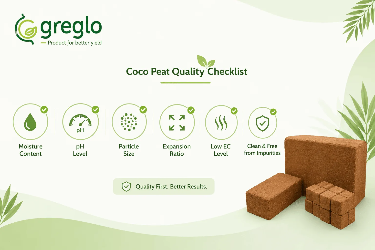 Coco peat quality checklist