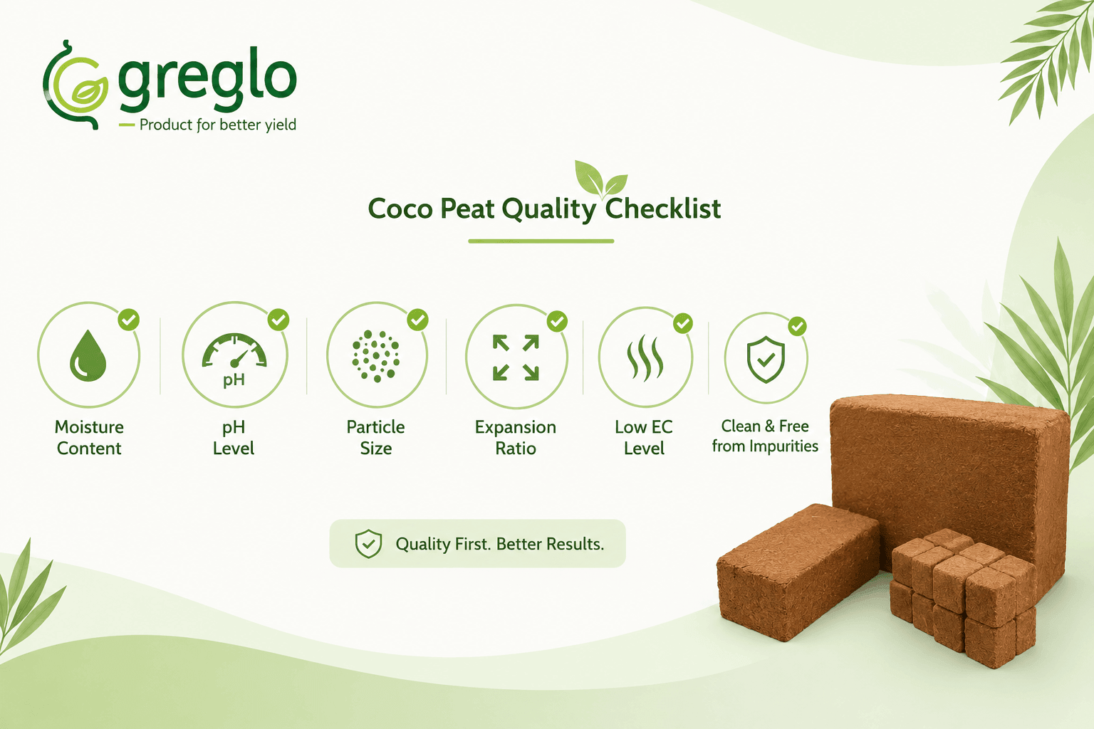 Coco peat quality checklist