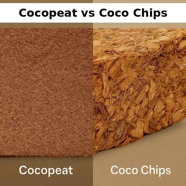 Comparison between coir pith and peat moss for gardening.