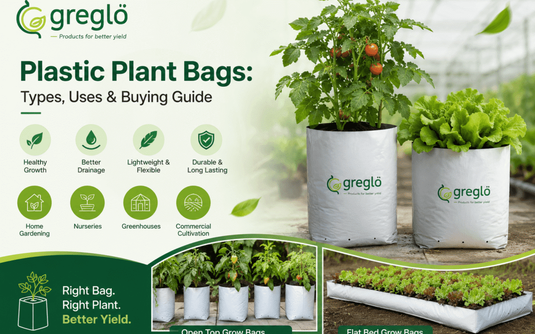 Plastic plant bags for home gardening, nurseries, greenhouses and commercial cultivation