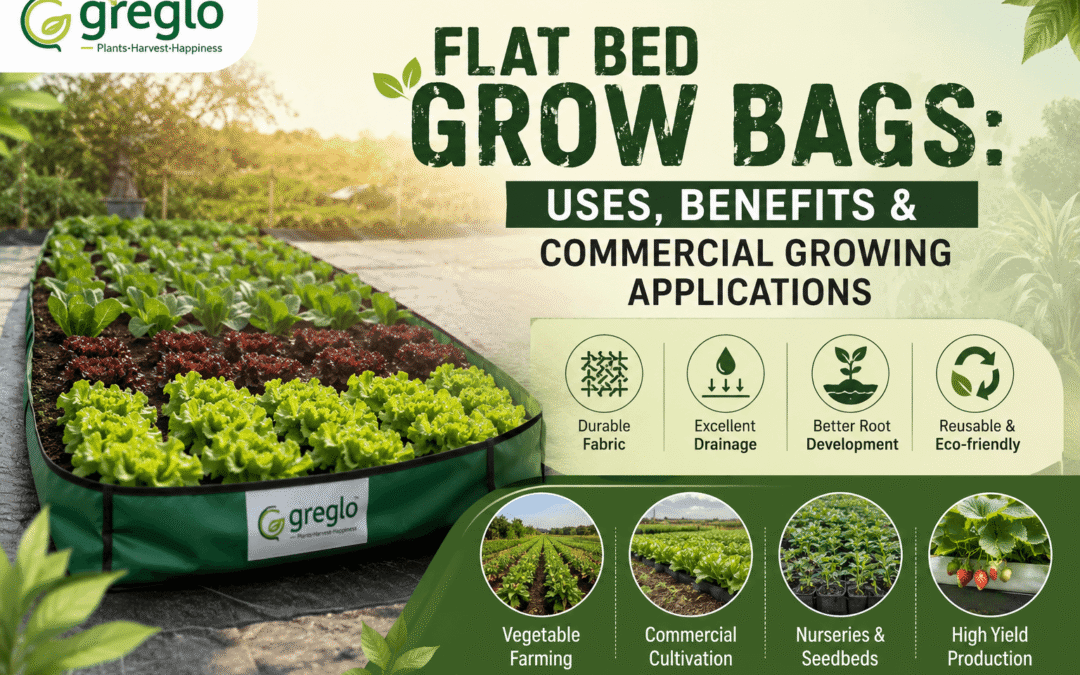 Flat bed grow bags for commercial farming