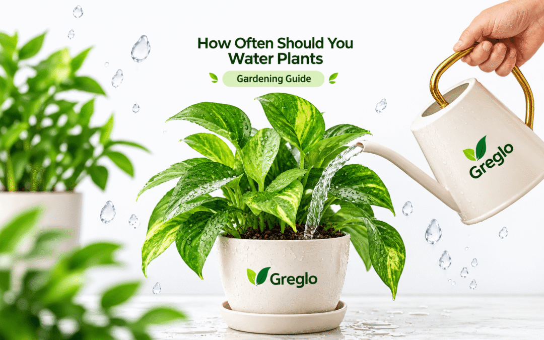 How often should you water plants with a Greglo pot and watering can